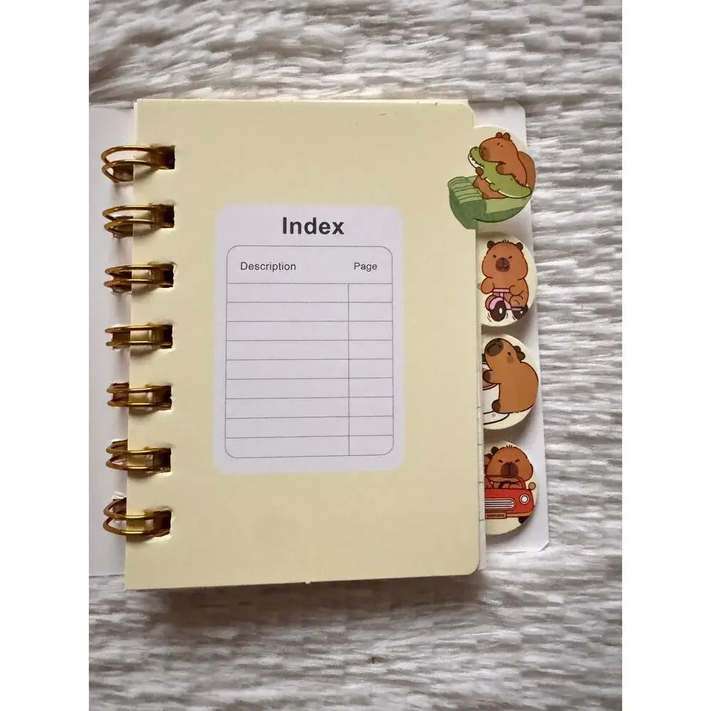 Capybara A6 spiral  mini notebook cute capybara illustrations 4 cute dividers